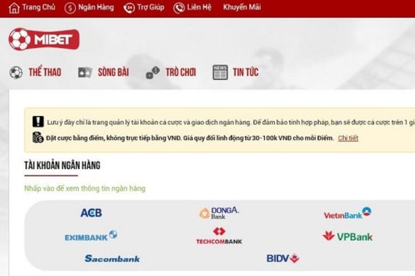 Nạp tiền vào tài khoản user cá cược cực tiện lợi